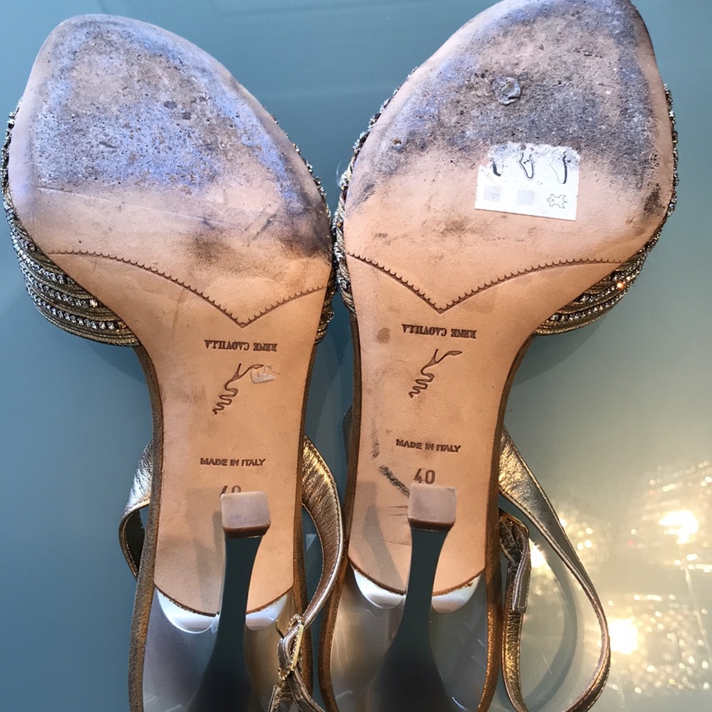 Rene caovilla Sandals size 40 gold crystal - Picture 7 of 8